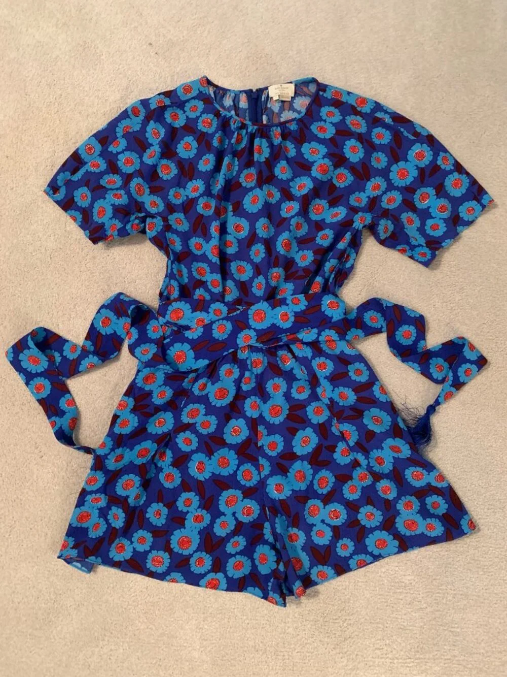 Kate Spade Tangier Floral Crepe Jumpsuit Small